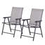 2 chaises de patio pliantes, accoudoirs extérieurs empilables pour la pelouse, le camping et la plage. Métal gris, sans assemblage, capacité de camping de 242 lb