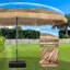 Parasol Thatch avec parasol Tiki avec base et lumières solaires-286767435-291169965