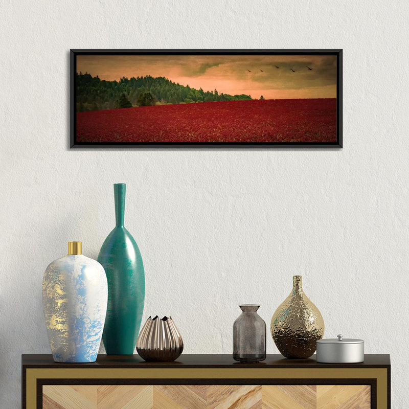 « over the trèfle », reproduction d’impression sur toile, H 12 po x l 36 po x P 1,5 po, Toile avec cadre noir