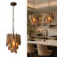 Luminaire suspendu en cristal de style ambre rétro à 2 lumières de luxe (ampoule incluse)-154903923