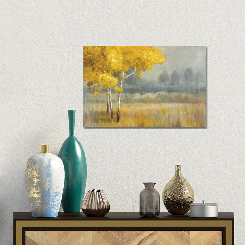 Yellow Landscape by Danhui Nai - Wrapped Canvas Painting, 30.48 cm H x 45.72 cm W