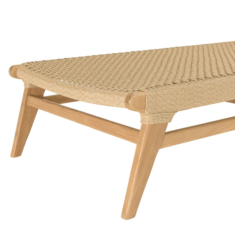 Natural Teak And Synthetic Sunlounger