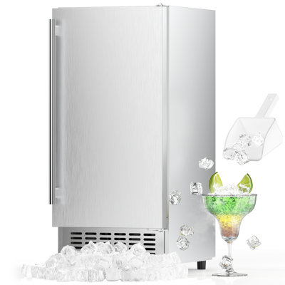 CIM Coolski 15" W Commercial Under Counter Ice Maker Machine, 80 Lbs/day, 30 Lbs Storage