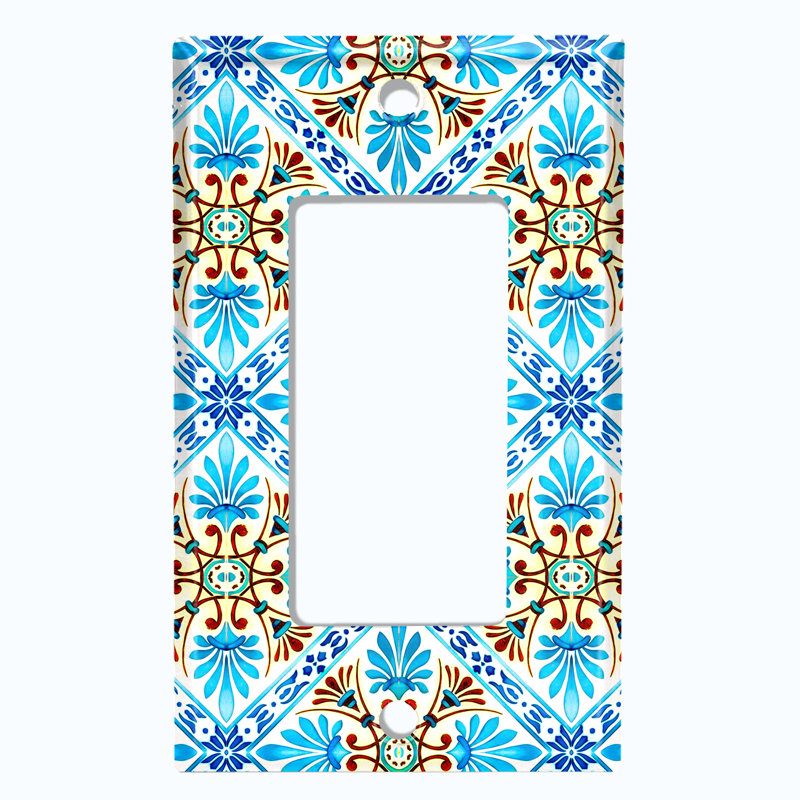 Plaque murale berçante Elegant Tile 1-Gang, Bleu clair