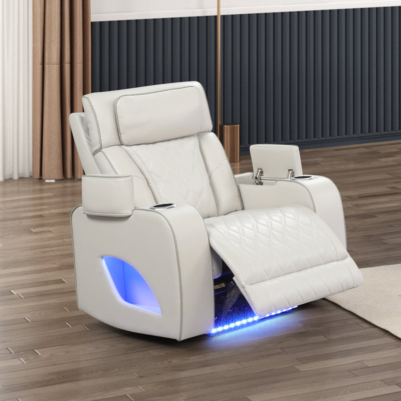 Nostrand Upholstered Recliner Ice, White