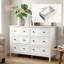 Armoire de rangement à six tiroirs de 47 pouces avec cadre à double rangée de poignées doubles-935745279