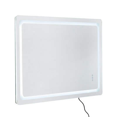 Miroir de salle de bain à DEL, miroir de meuble-lavabo à DEL 32 po x 48 po avec rétroéclairage et rétro-éclairage, miroir de mémoire anti-buée avec lumières, miroir de salle de bain à intensité variable à intensité variable de 3 couleurs, fixation murale