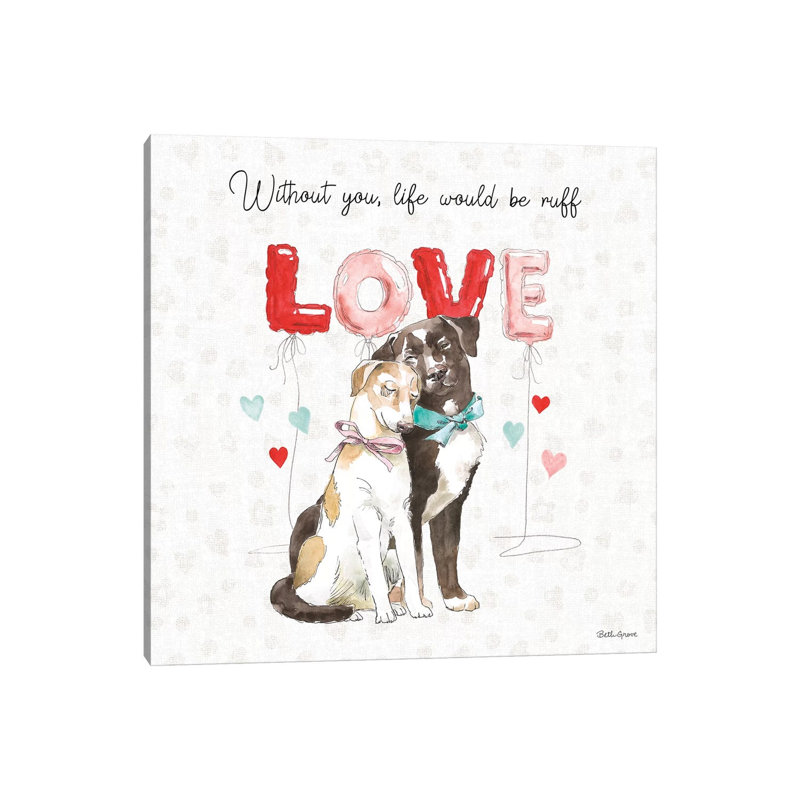 Paws Of Love IV by Beth Grove - Wrapped Canvas Print, 30.48 cm H x 30.48 cm W