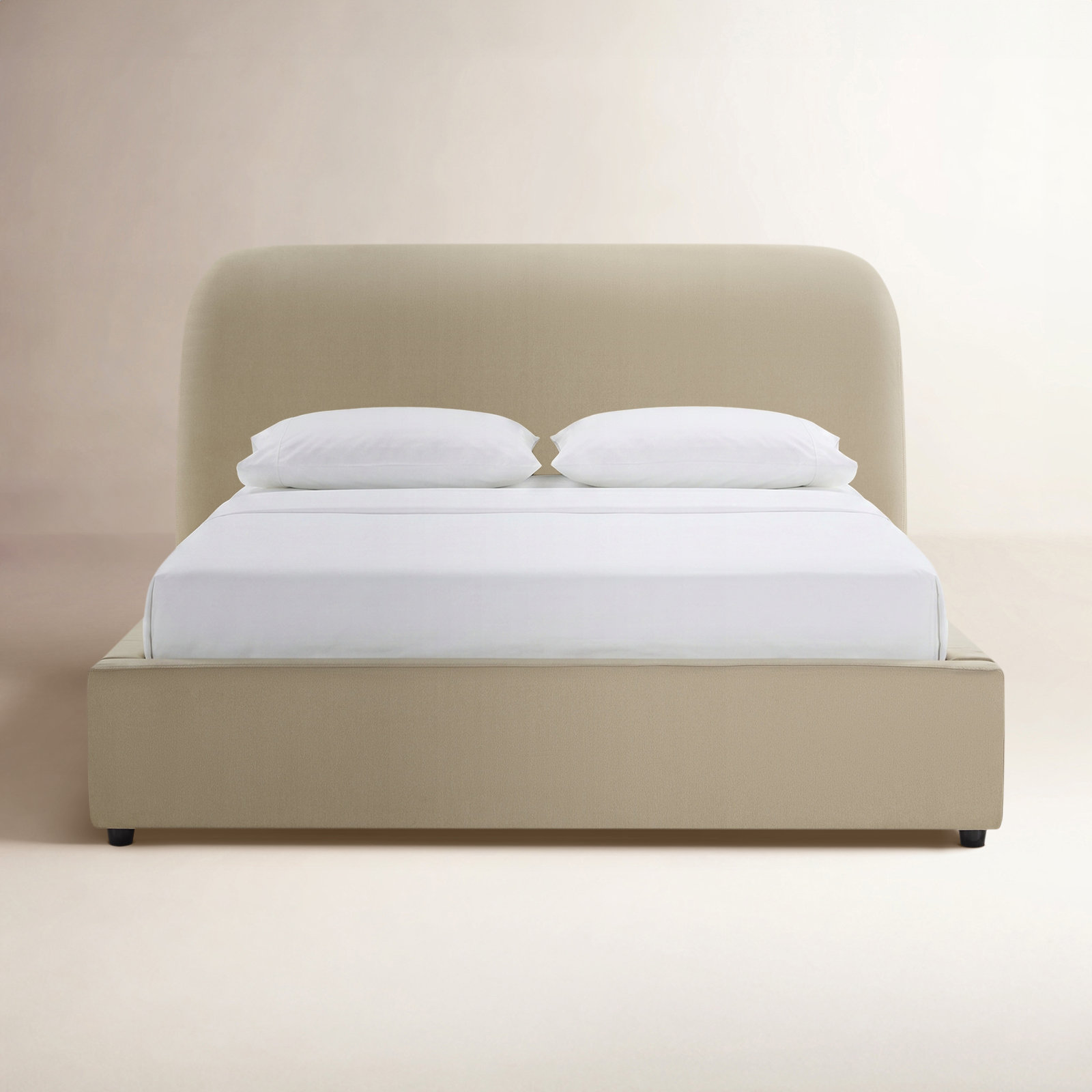 Upholstered Lift-Up Storage Bed, Tan