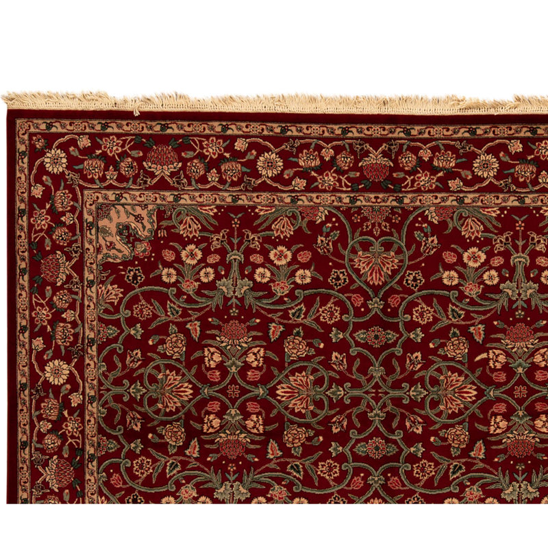 Hand Knotted Wool Oriental Area Rug in Red