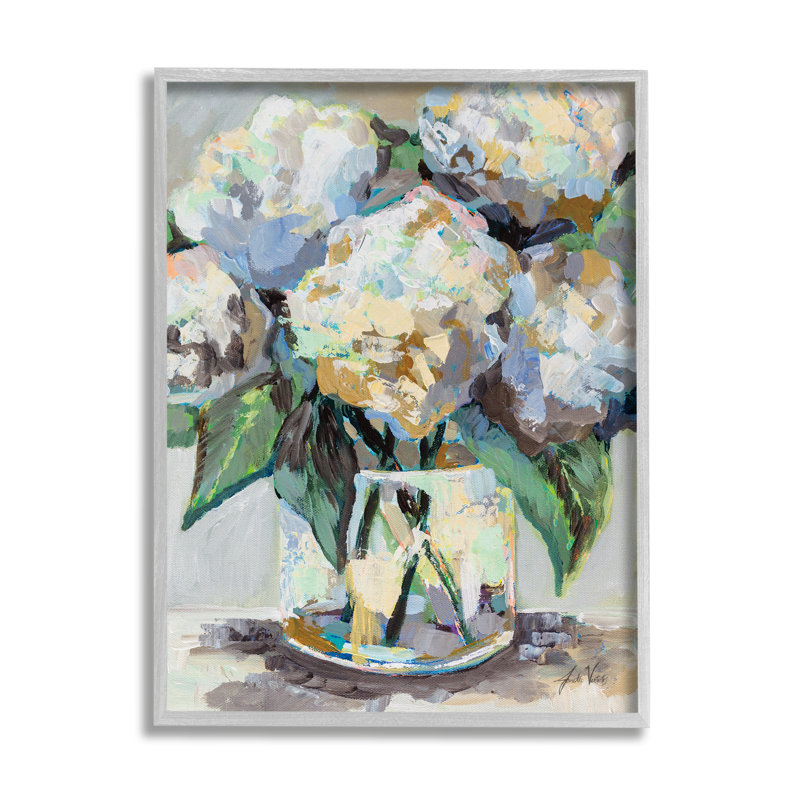 «Modern Hydrangea Flower Bouquet», impression de peinture florale abstraite, Estampe numérique Farmhouse, H 30 po x l 24 po