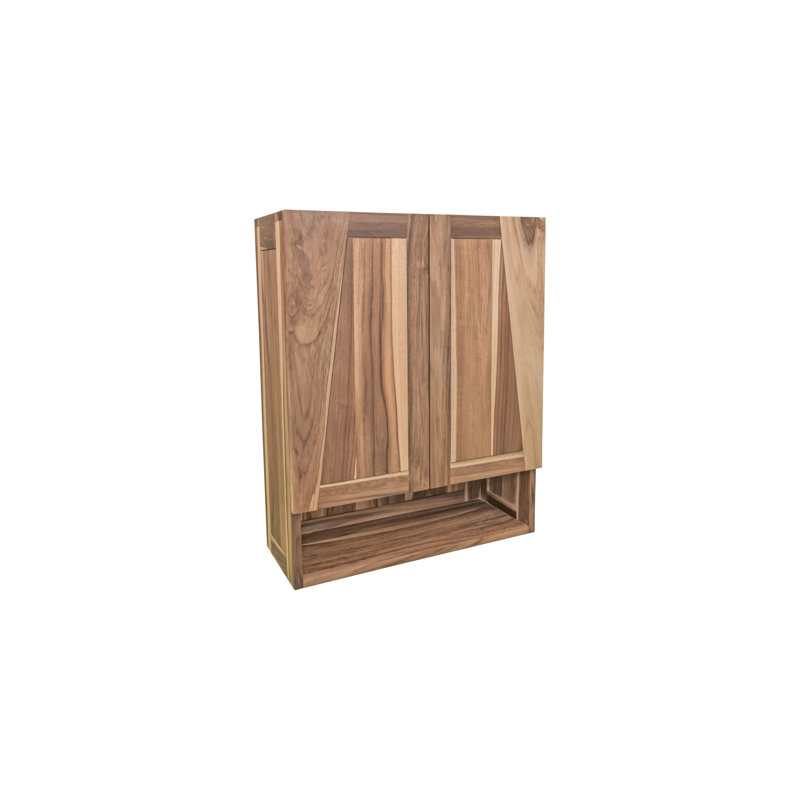 EcoDecor's Significado 24" W x 30" H x 10" D Solid Wood Wall Mounted Bathroom Cabinet, Over Toilet Storage, Wall Cabinet, Bathroom Cabinet, Bathroom Cabinet Wall, in Earthy Teak