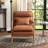 25.79" W Scandinavian Linen Upholstered Accent Chair With Solid Rubberwood-120464032-120464027