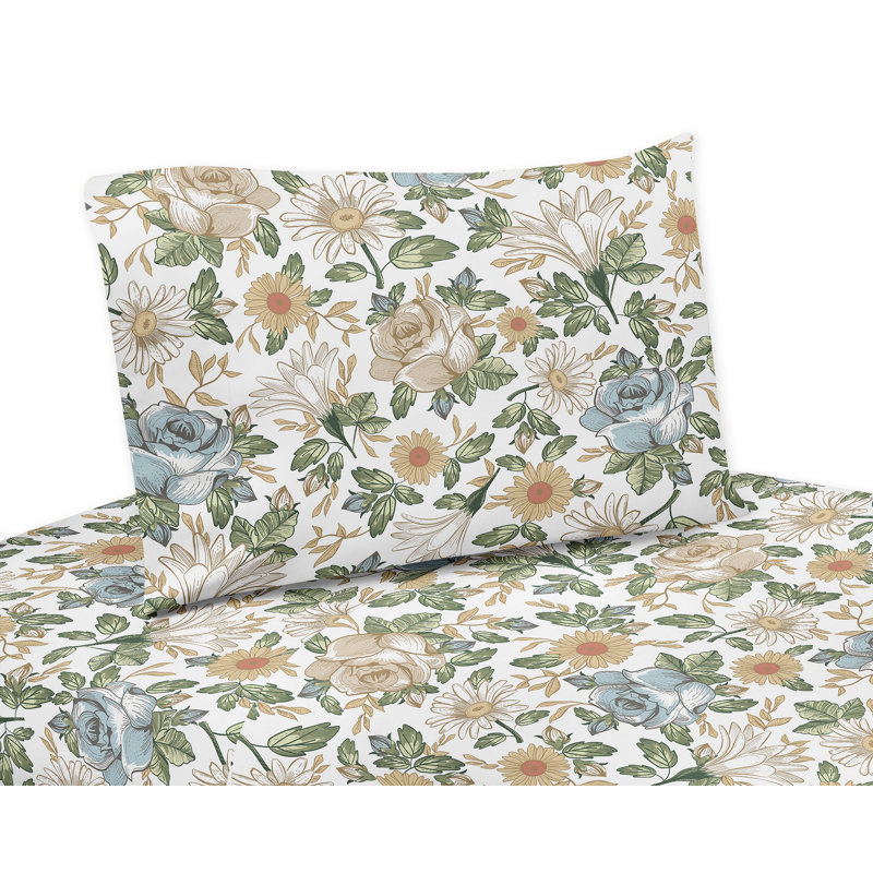 Ensemble de draps Vintage, Ensemble de draps pour lit simple + drap-housse + , Rose/gris
