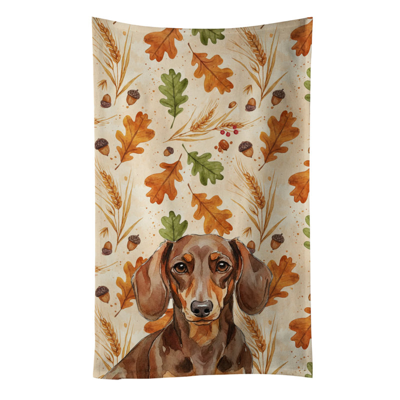 Serviette de cuisine tricolore Sheltie, Teckel chocolat et brun clair
