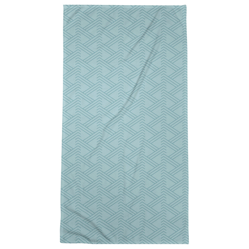 Serviette de bain zigzag classique, Bleu clair / bleu acier