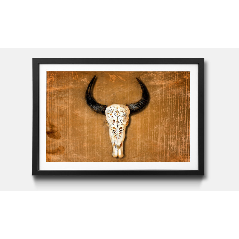 Buffalo Head - Single Picture Frame Print, 60cm H x 80cm W
