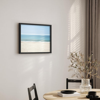 " Colour Blocked Beach Sea And Horizon Coastal Modern Illustration Small Decor Modern Art Work "