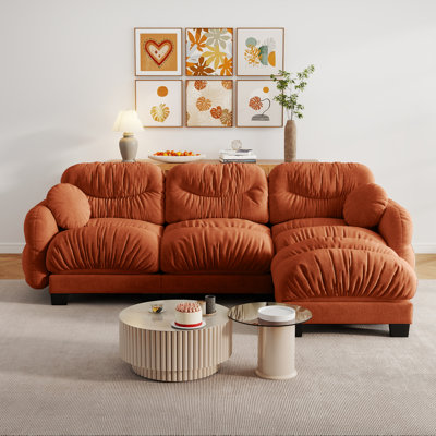 Canapé modulaire en L 116 po avec repose-pieds Chenille