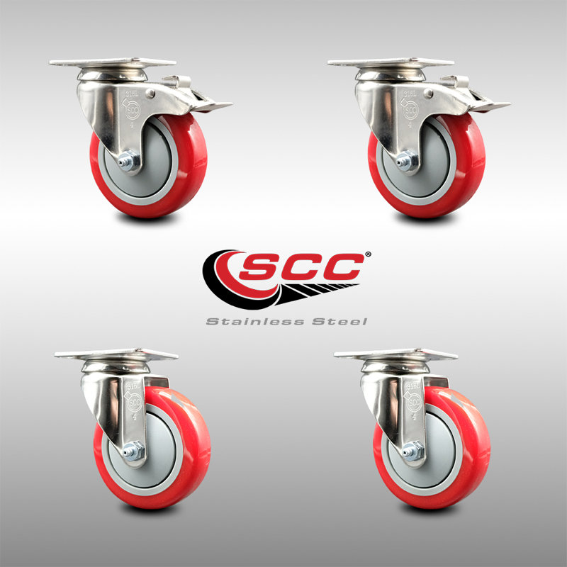 Polyurethane Casters, Red