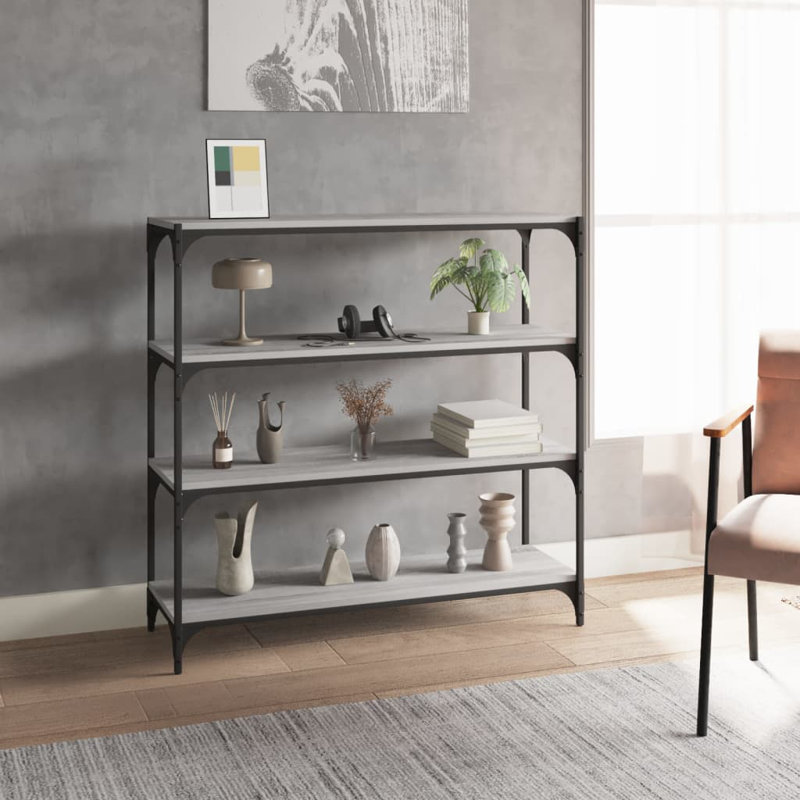Casebier 70.5cm H Standard Bookcase, Grey, 100cm H x 100cm W x 33cm D