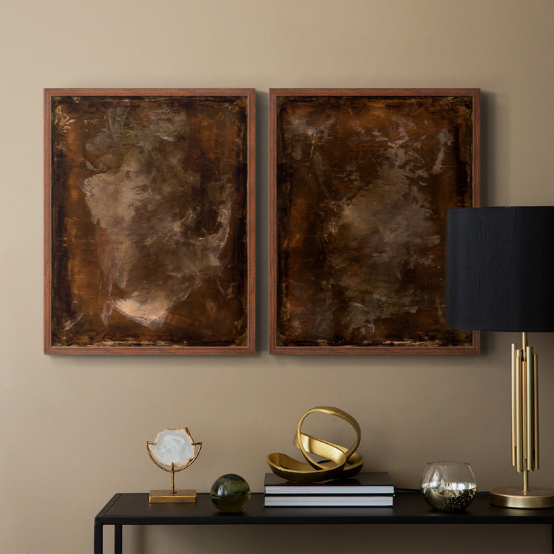 «Rusty Steel» I-Premium, reproduction encadrée - prête à être accrochée - aucun clou requis - aucun clou requis, Noyer