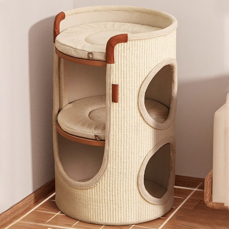 2 Tiers Cat Tree with Condons,Perch,Scratching Posts