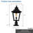 21"(H) 1-Pack Outdoor Post Lantern Light – Vintage Black Metal & Clear Glass Pillar Lamp For Garden, Gate, Driveway, And Pathway Lighting With Elegant Design (Bulb Not Included)