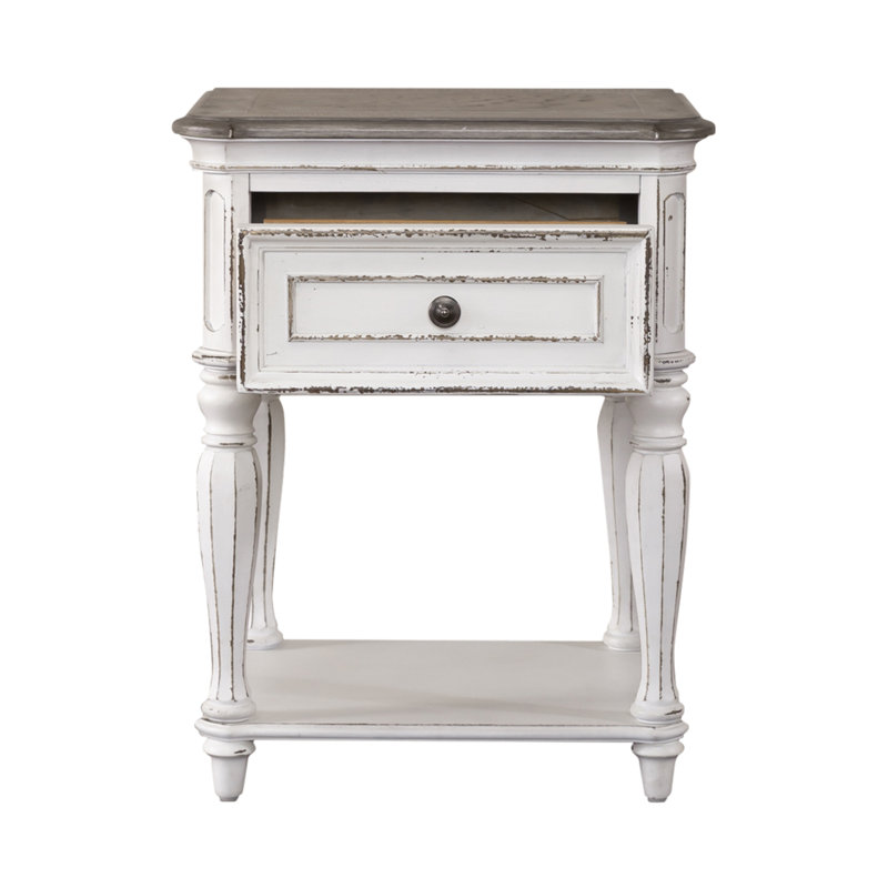 Colchester 1 - Drawer Nightstand in Antique White/Brown