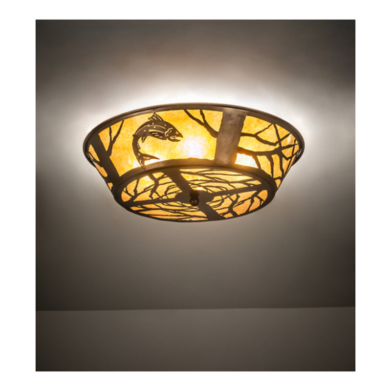 Leaping Trout 4 - Light Flush Mount