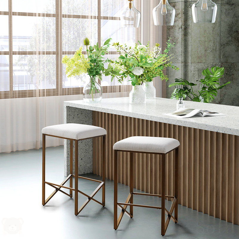 Backless Upholstered Counter Stool 26"H