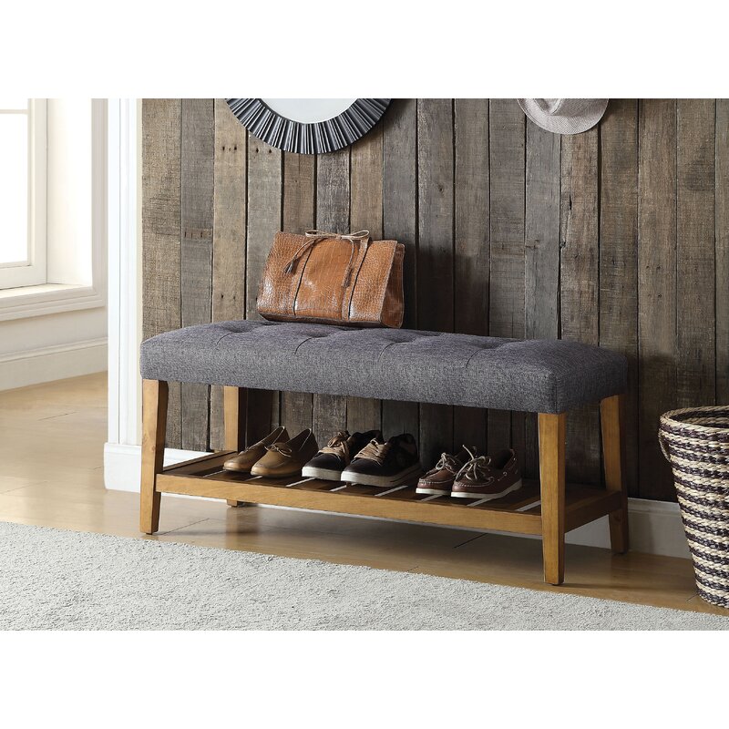 Charlton Home® Warwickshire Linen Upholstered Storage Bench & Reviews ...