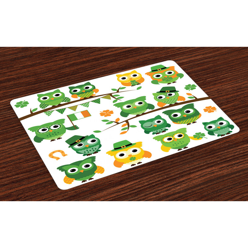 Remerton St. Patrick's Day Ir?Sh Owls Placemat