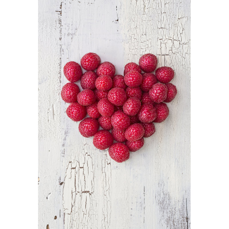 Heart From Rasberries - Wrapped Canvas Print, 30cm H x 20cm W x 3.8cm D