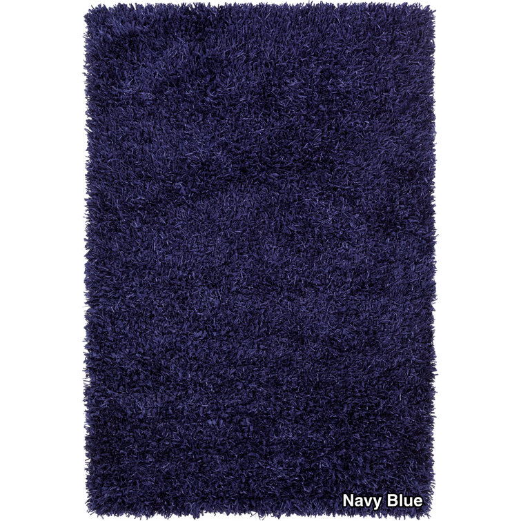 Tapis bleu area poils longs Vinoe