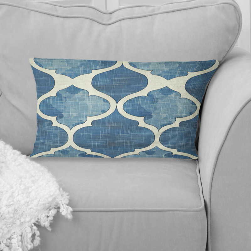 Coussin lombaire bleu moderne et quadrilobe II