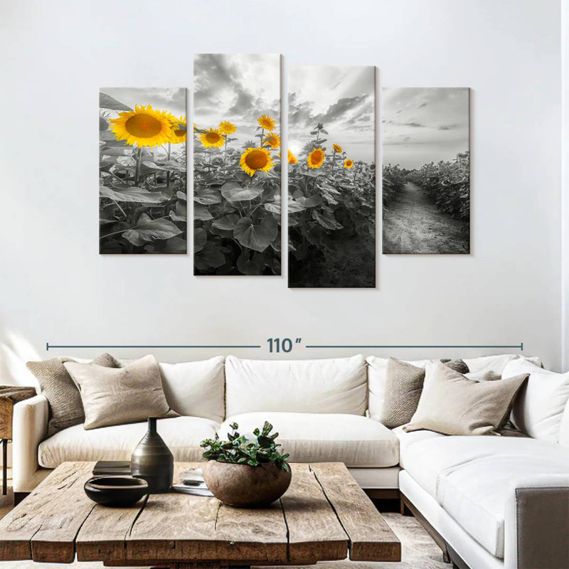 Alvord Path Through The Sunflower Field, 54" H x 84" W