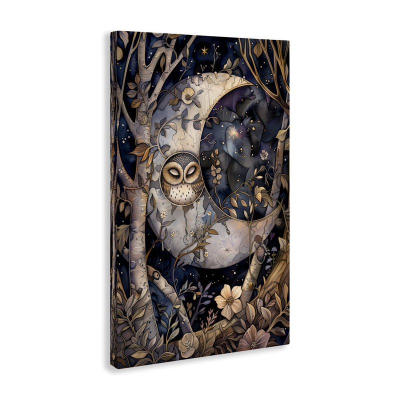 «Moon Owl Sleeping», art mural par The Dutch Lady, H 30 po x l 20 po