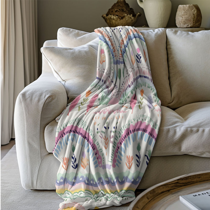 Rainbow Spirals - 1 pièce Sherpa Premium, L 60 po x l 50 po