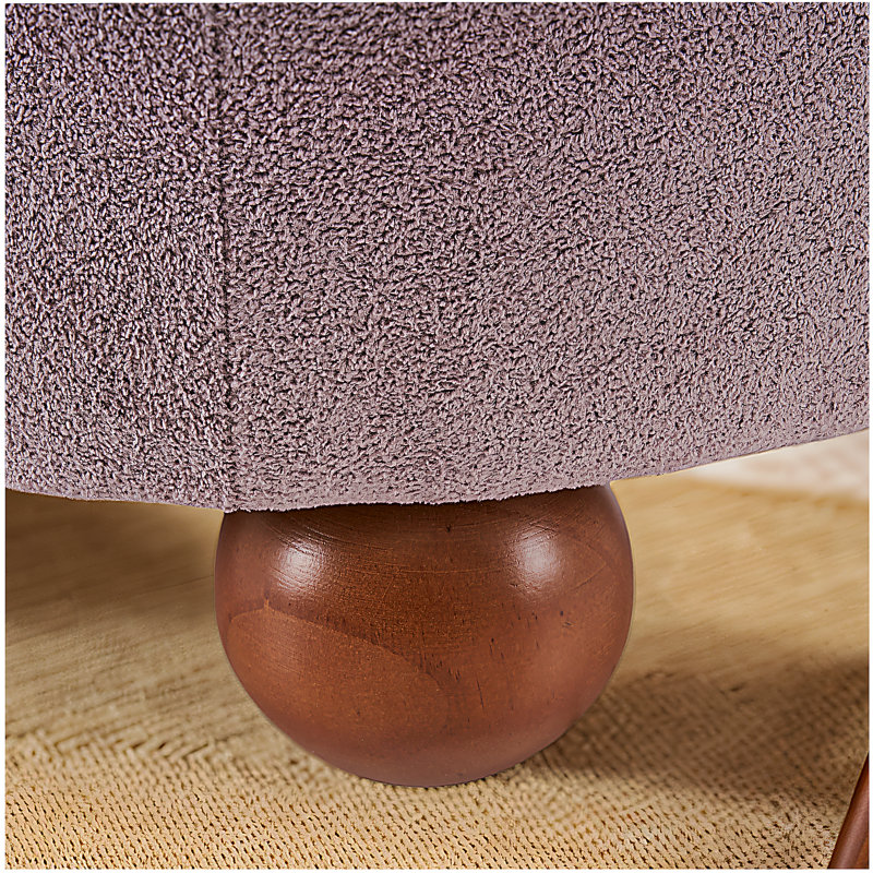 Chaise d'appoint rembourrée Emmet, Mélange de polyester mauve