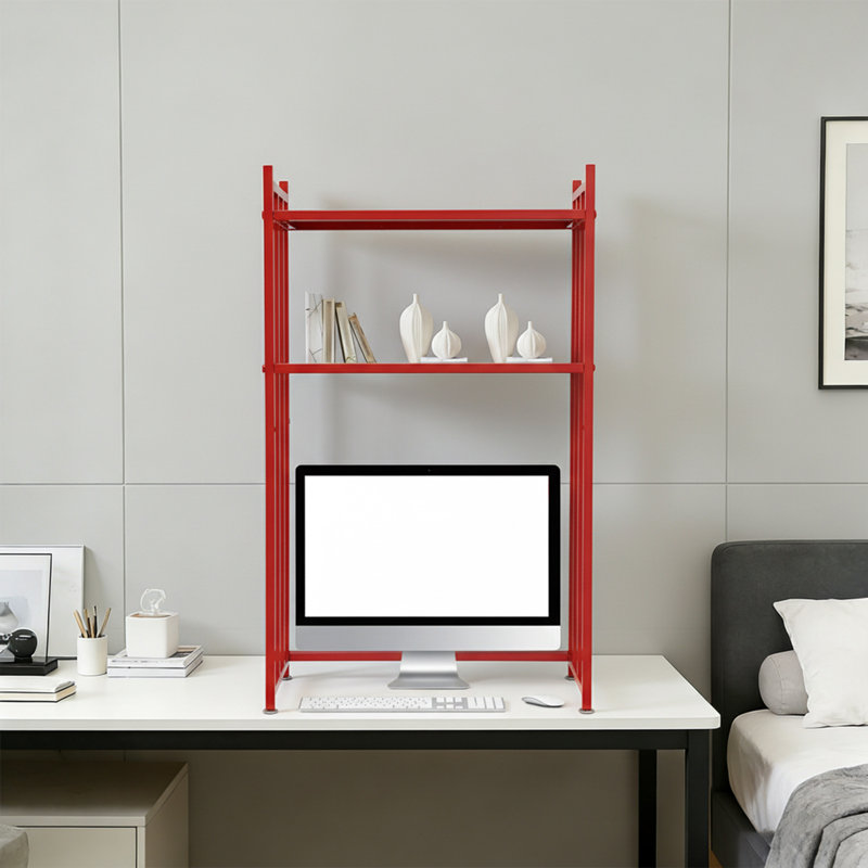Étagère de bureau à 2 niveaux, support de rangement de bureau, présentoir en fer