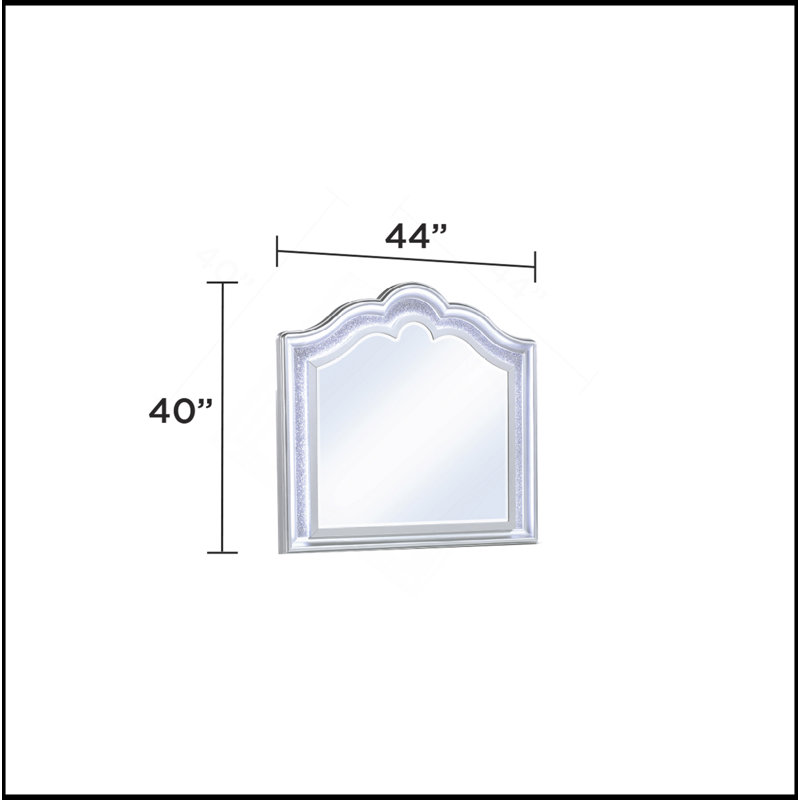 Miroir de style contemporain en bois argenté