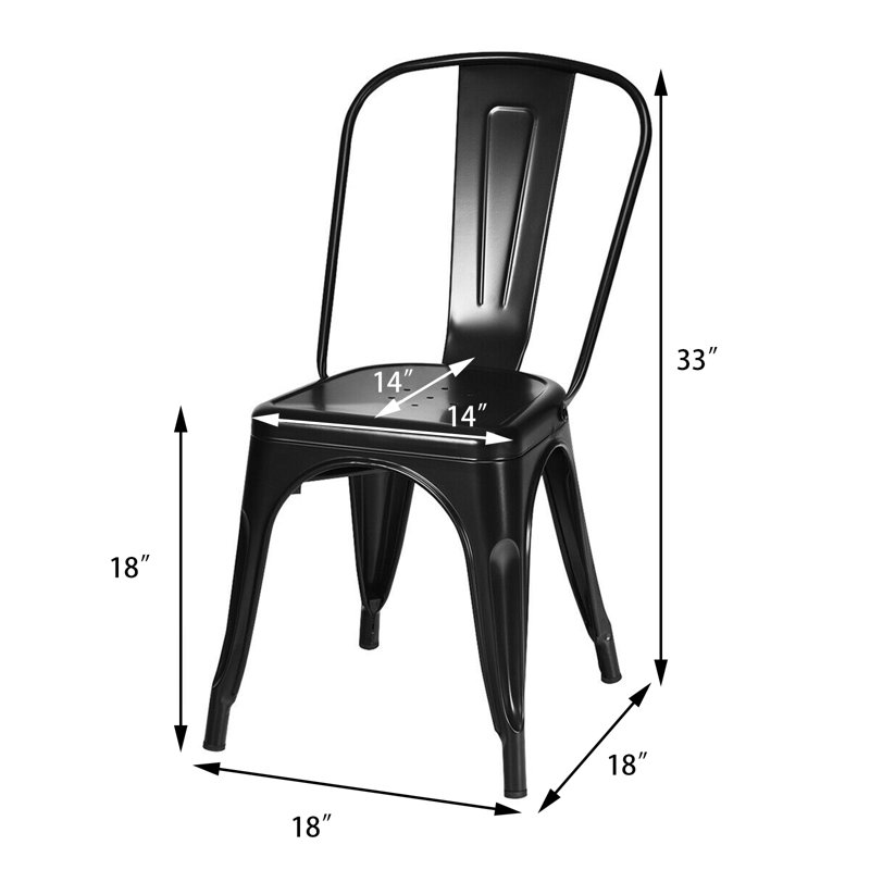 Ineisha Side Chair, Shinny Black