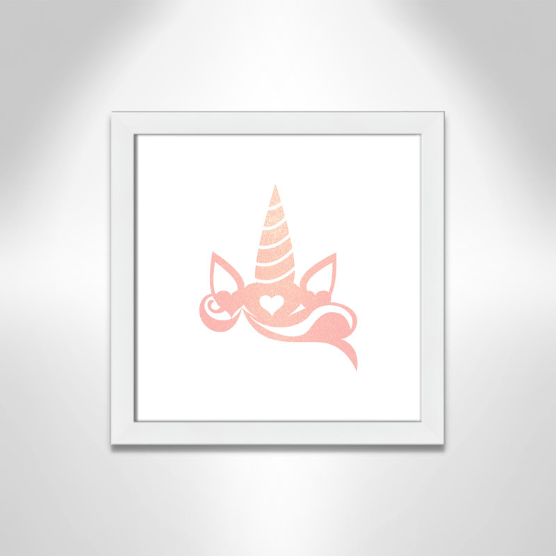 Adhésif décoratif «Be the Unicorn 1» Be a Unicorn, H 16 po x l 16 po x P 0,6 po, Encadré plat blanc