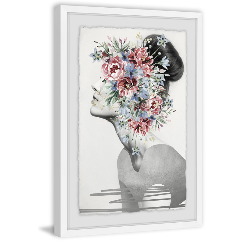 « fleur couronne iii », reproduction d’impression encadrée, H 12 po x l 8 po x P 1,5 po