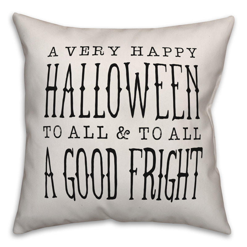  Housse de coussin a très joyeux Halloween, 18 po x 18 po, Blanc, Polyester/ Bourre en polyester