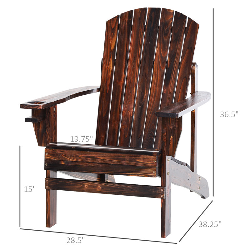 Chaise en bois avec porte-gobelet Weather