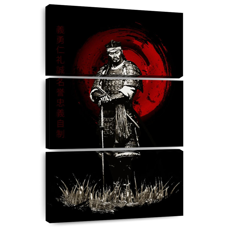 Mait Samurai sépia debout posant un Guerrier