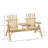 Outsunny 2-Seat Wooden Adirondack Chair With Table, Comfortable Outdoor Loveseat For Patio, Porch, And Backyard-981392856