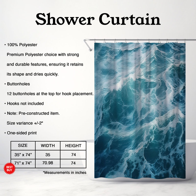 Paolini Abstract Shower Curtain, 74"H x 71"W
